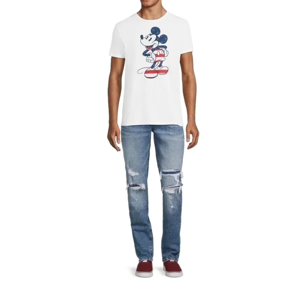 New classic Disney Mickey Mouse patriotic American short sleeve top 100% cotton